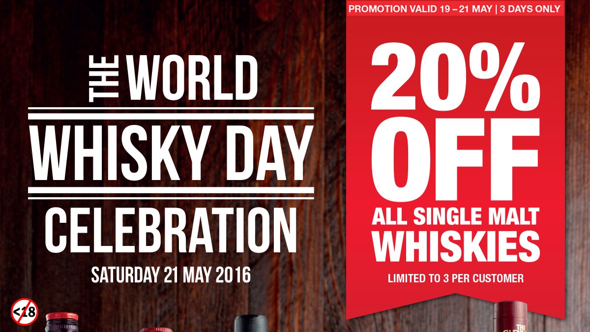 CheckersSA's tweet photo. Visit Checkers LiquorShop 19β21 May for 20% off all single malt whiskies & other #WorldWhiskyDay deals #CheckersWWD https://t.co/NmZeYsEpWW