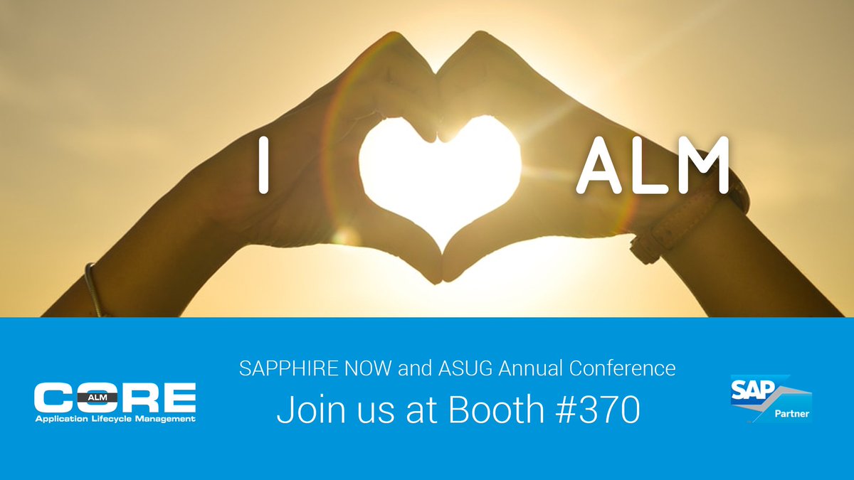 corealm's tweet photo. Stop by #BOOTH370 to learn more about ALM Solutions #SAPPHIRENOW #ALM #SAP https://t.co/TZRLxhHnIL