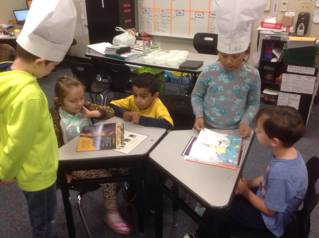Kindergarten is visiting First Grade Reading Restaurant! #resunique #mssandbergs@RES