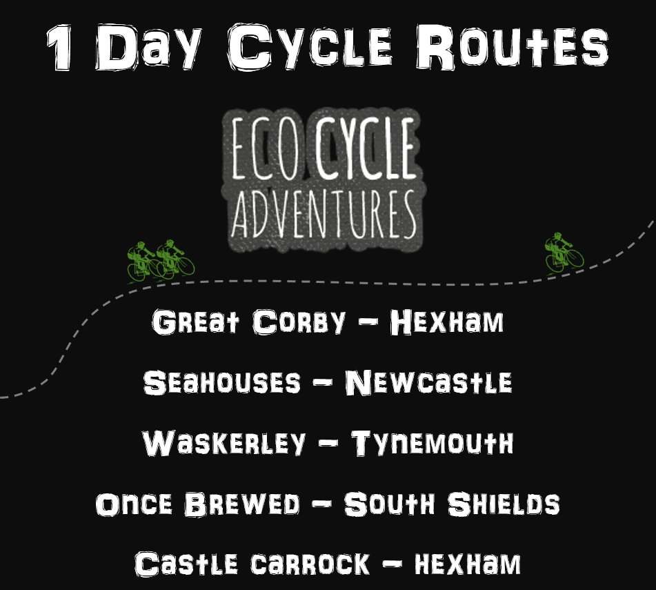 EcoCAdventures's tweet photo. Don't think you can manage the C2C Cycle Route?
Why not try one of our 1 Day Cycle Routes ....
#BoostHexham #Hexham https://t.co/km0JE0vUsb
