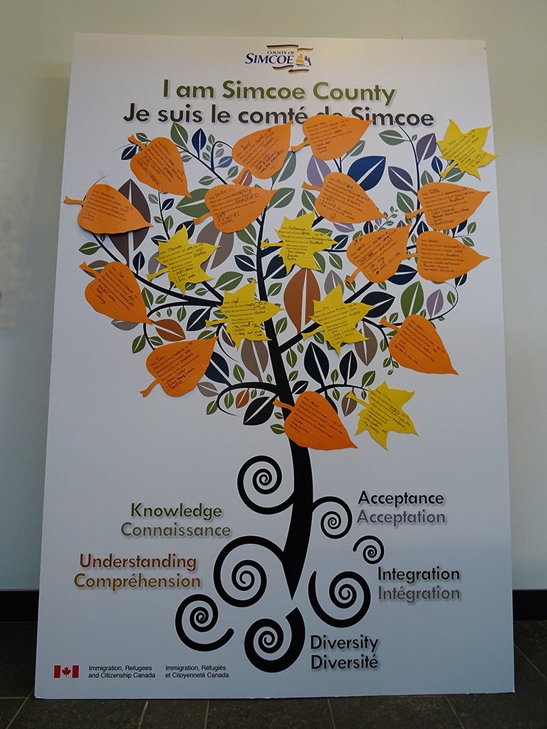 Learn about the diversity of <a href="/simcoecounty/">County of Simcoe</a> &amp; add your own leaf to the "diversitree" on the 1st floor <a href="/DiversityinBWG/">BWGDiversity</a>