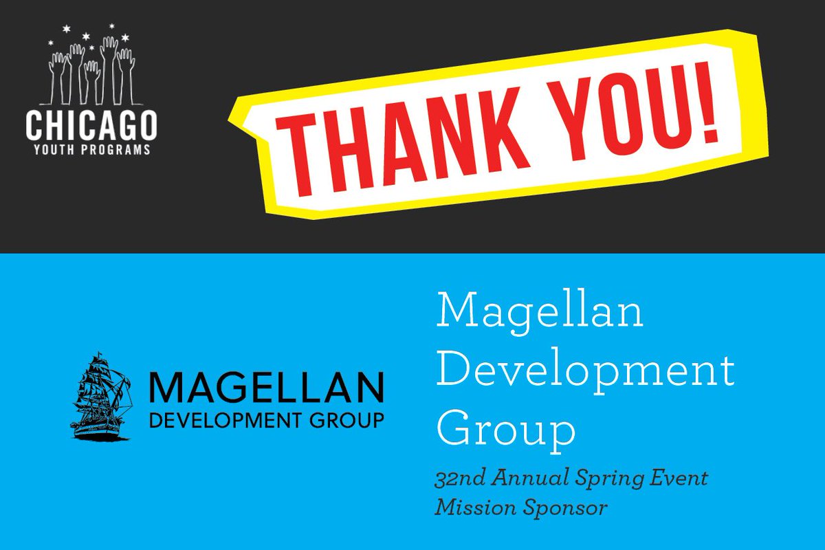 Chicago Youth Programs (@chiyouthprogram) on Twitter photo Thank you <a href="/MagellanDev/">MagellanDev</a> for supporting CYP as a Spring Event Mission Sponsor. We are overwhelmed by your generosity! Thank you <a href="/MagellanDev/">MagellanDev</a> for supporting CYP as a Spring Event Mission Sponsor. We are overwhelmed by your generosity!