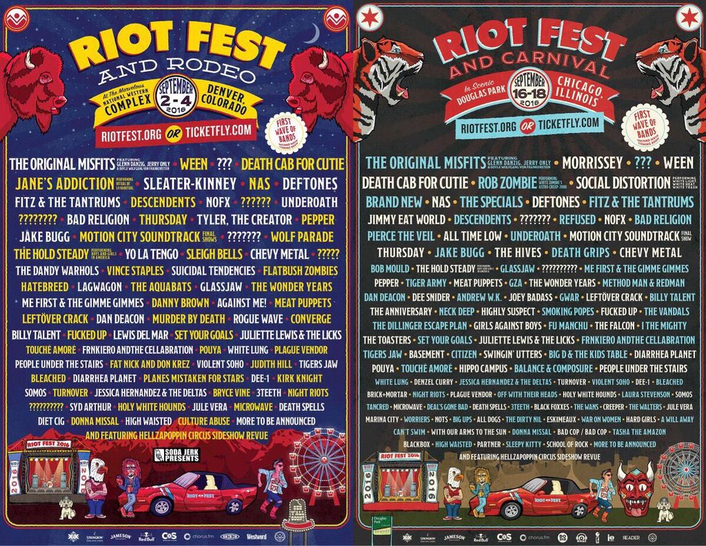 UnderoathBand's tweet photo. So excited to announce we're playing Riot Fest in Chicago AND Denver. Lineup is INSANE! 🍻🙌🏽 https://t.co/kyw9OY5Cdk