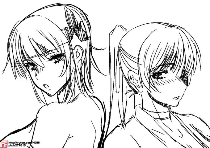 本日の画像:かすみ&あやねのラフ 