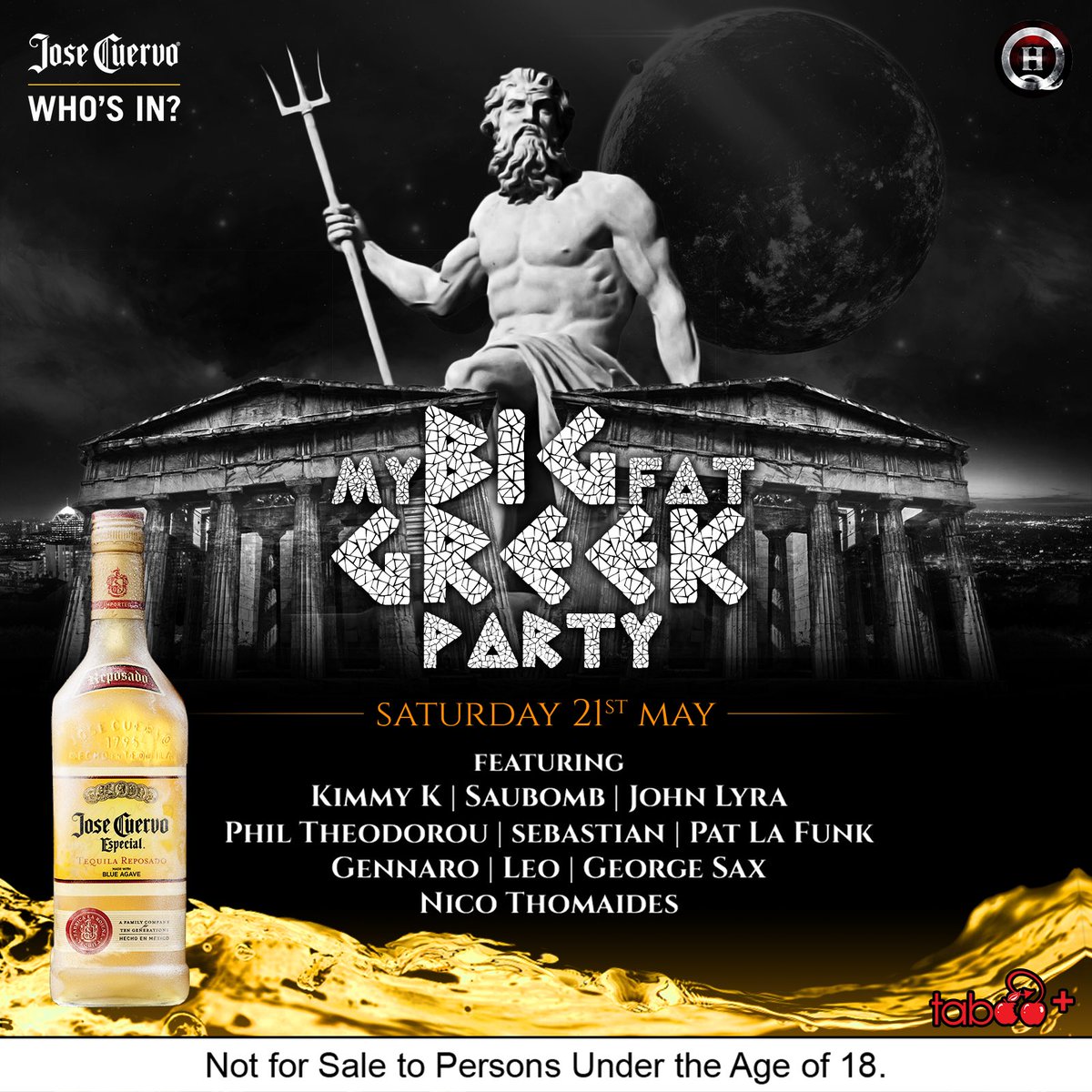 SuperKylster's tweet photo. So much excitement around this event! 3 days to go, are you ready for this?
#MyBigFatGREEKParty @Taboo_jhb @TheHQ_SA https://t.co/jEA2BT3FKq