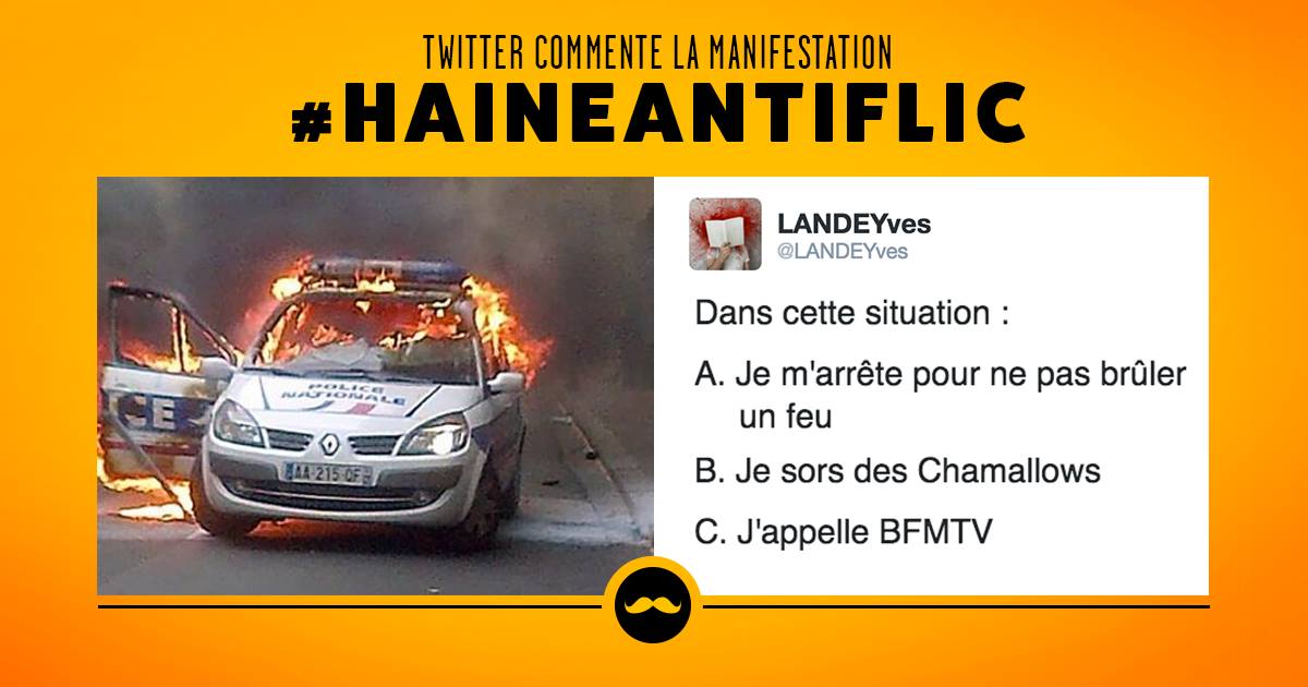 Twitter commente la manifestation #HaineAntiFlic goldenmoustache.com/twitter-commen…