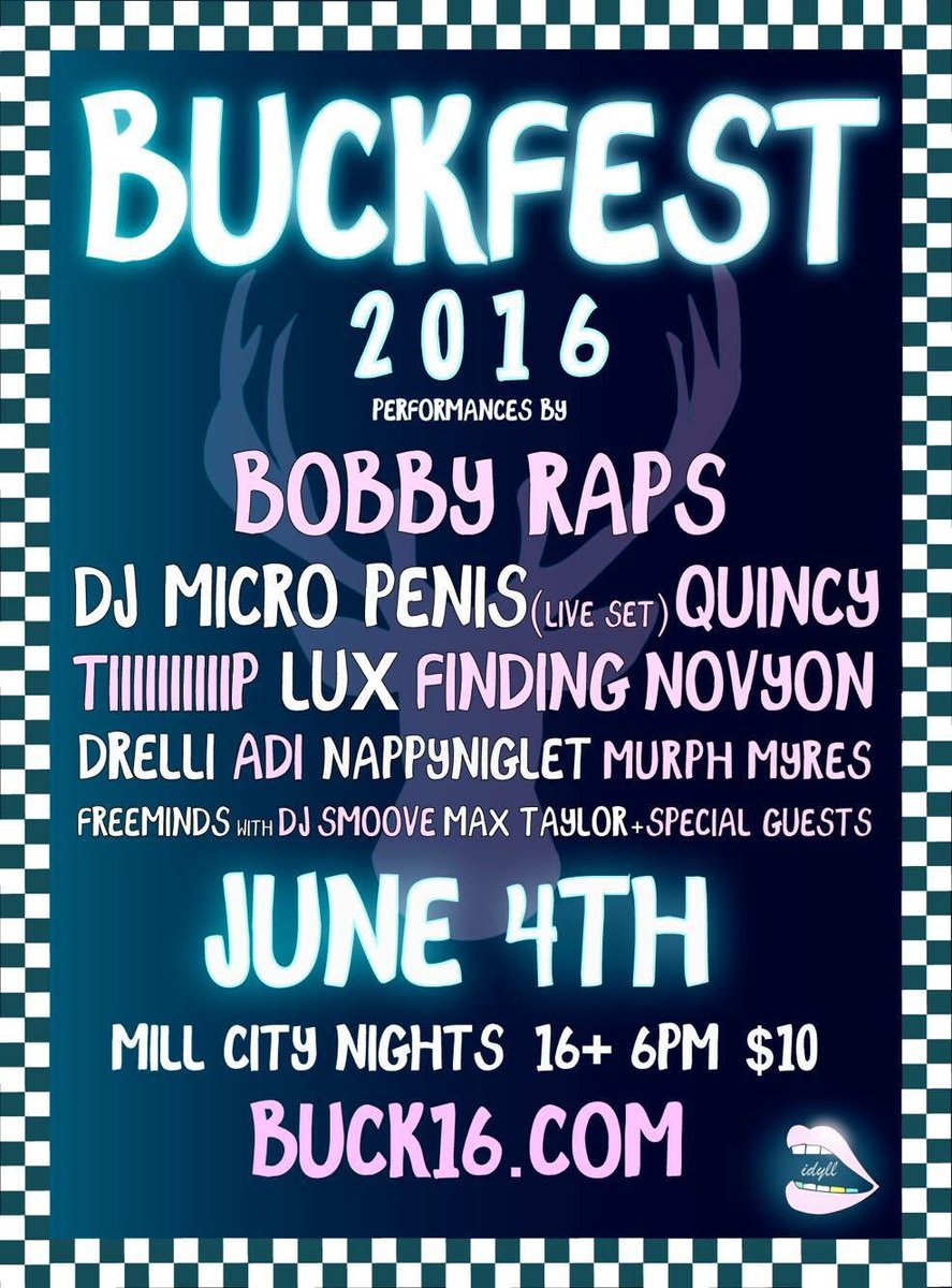 charliecomehome's tweet photo. BUCKFEST 16' 

6.4

16+ 

@bobbyraps 
@FindingNovyon 
@SUSHIBOILUX 
@tiiiiiiiiiip 
+ More 

https://t.co/pzVQSEkfFG https://t.co/pFp4z1hz31