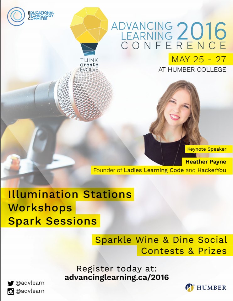 HumberToday's tweet photo. .@heatherpayne, @hackeryou CEO &amp; Ladies @learningcode founder, to speak @advlearn conference https://t.co/NaP4dPVTpU https://t.co/xY52KM1fQB