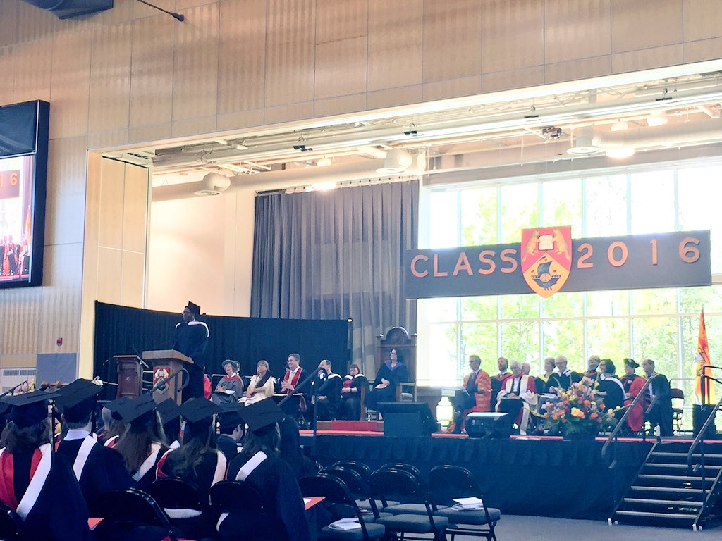 UNB's tweet image. Valedictorian Noah Clark brings the crowd to tears at #UNBgrad