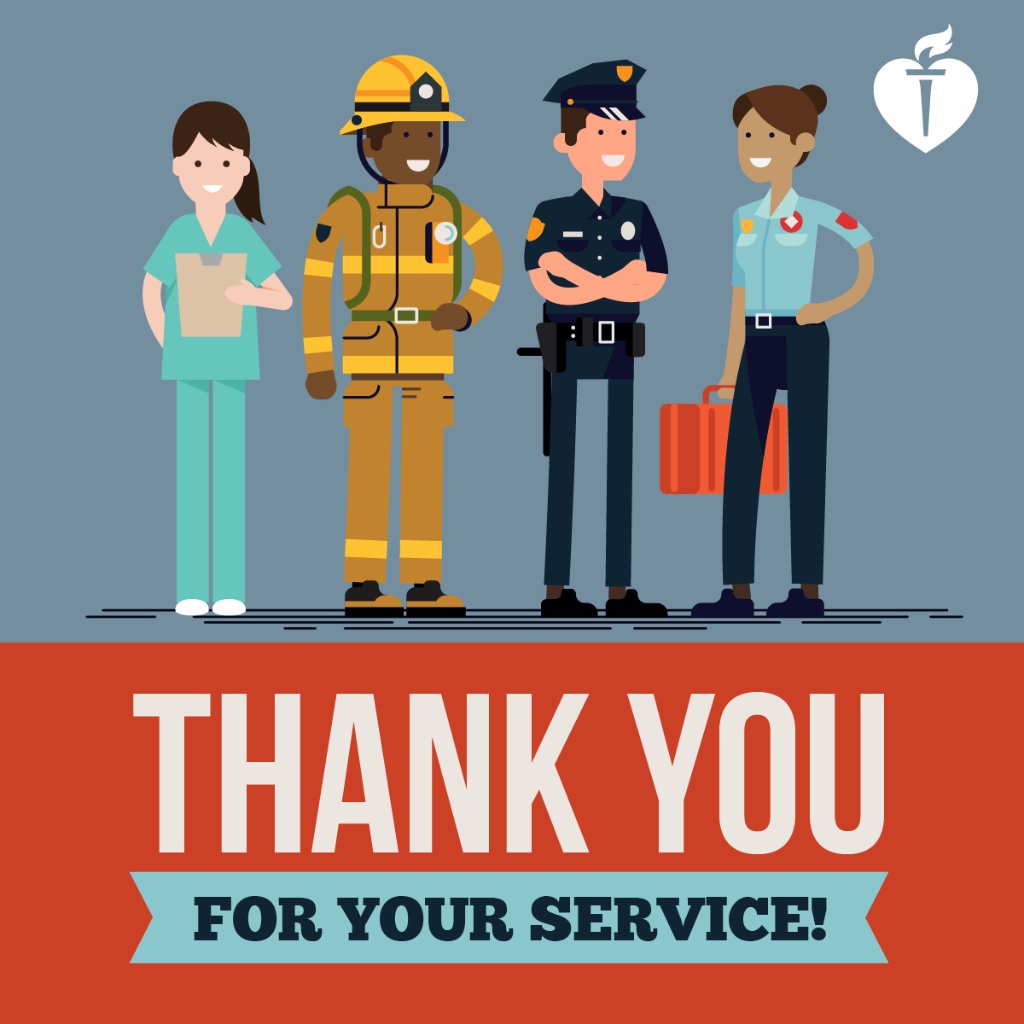 American_Heart's tweet image. We thank the selfless &amp;amp; courageous men &amp;amp; women for their dedication to public safety &amp;amp; public health! #EMSweek