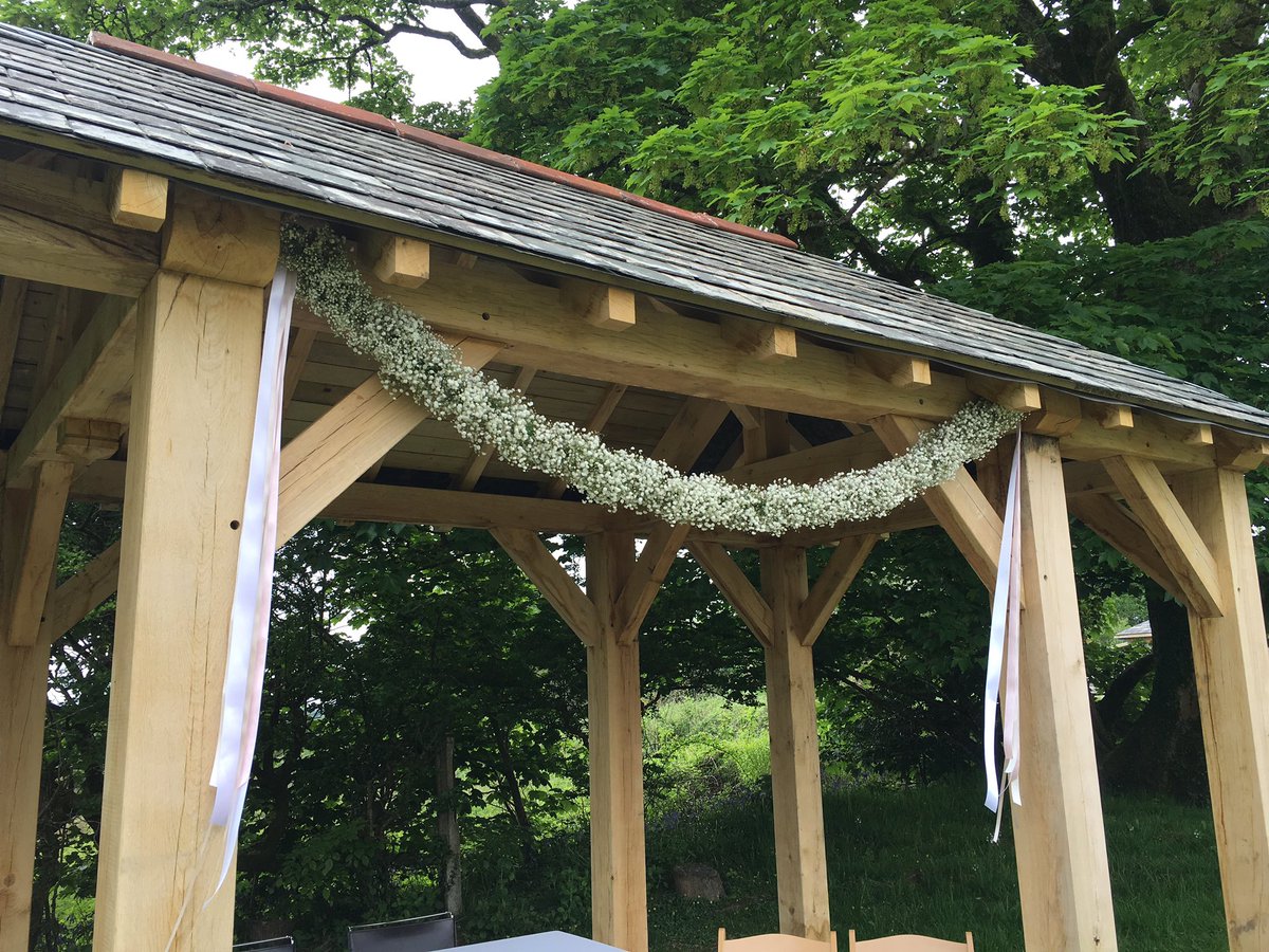 Simple &amp; rustic delicate gypysophlia garland on our new Arbour <a href="/TrevennaBarns/">Trevenna Cornwall</a>