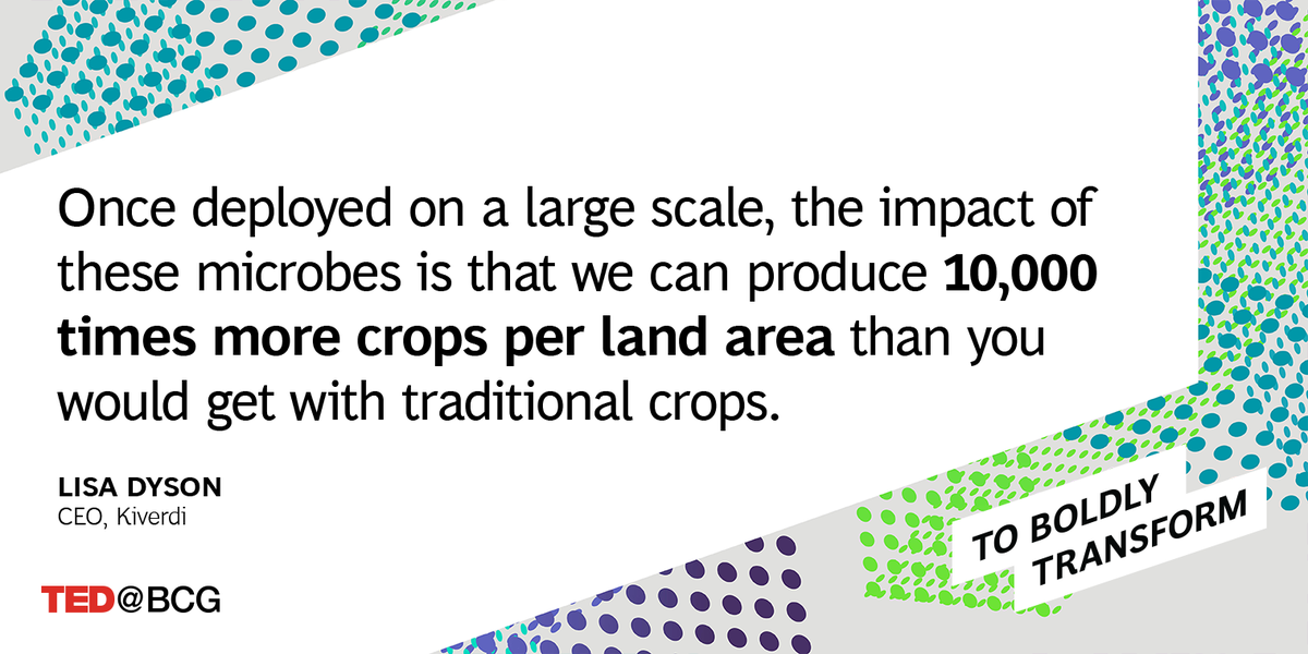 BCGhenderson's tweet photo. Utilizing NASA-type microbes could be the future of sustainable agriculture. #TEDatBCG https://t.co/Siackcx8Hy
