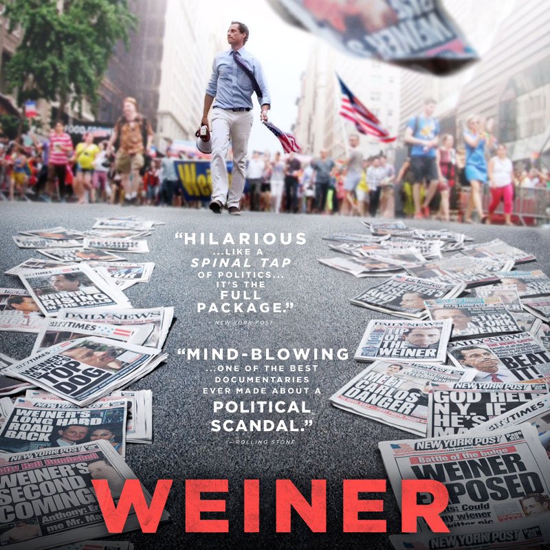 TribecaFilmIns's tweet photo. #WEINERDoc is in theaters in NYC and LA starting today! 'WEINER' is a 2016 TFI Doc Fund grantee. https://t.co/KgRCqAUhNq