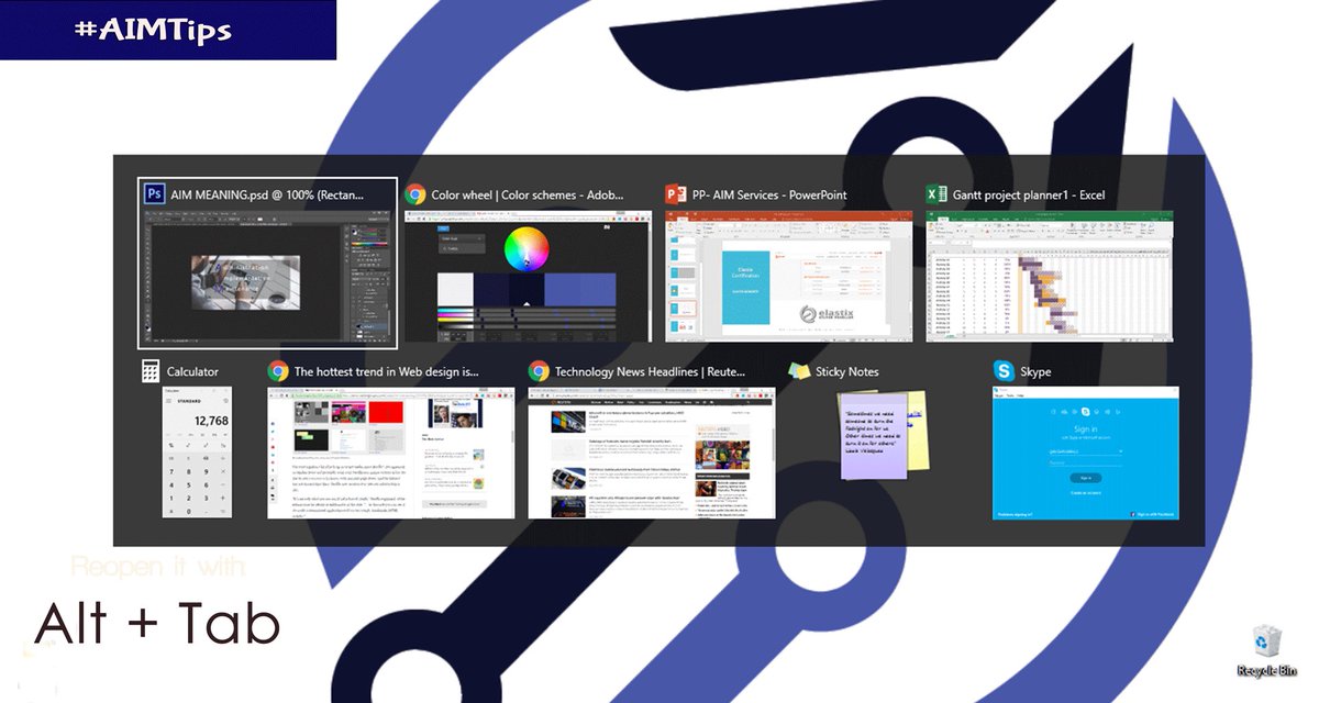AIMServicestech's tweet photo. #AIMtips ALT + TAB your new best friend #Multitasking https://t.co/9PIm51nm6E