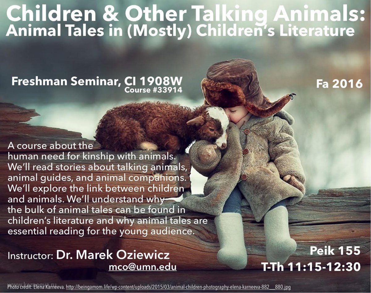 Interested in children's literature? Check out this freshman seminar!