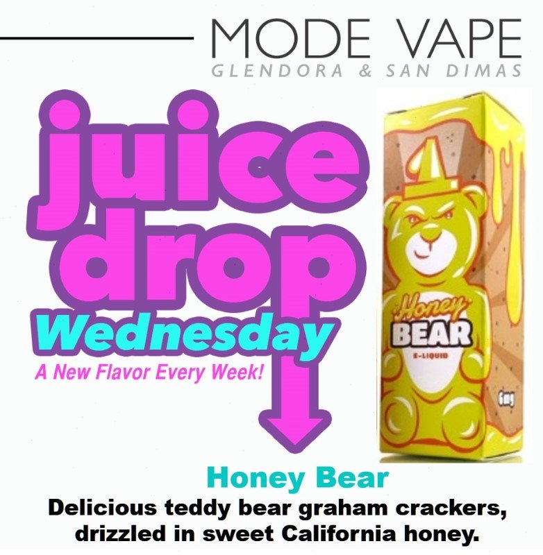 modevapetweets's tweet photo. Happy #JuiceDropWednesday! Honey Bear is a delicious graham cracker with honey. #flavor #eJuice #vape #tobaccofree https://t.co/avHZ2E7vgY