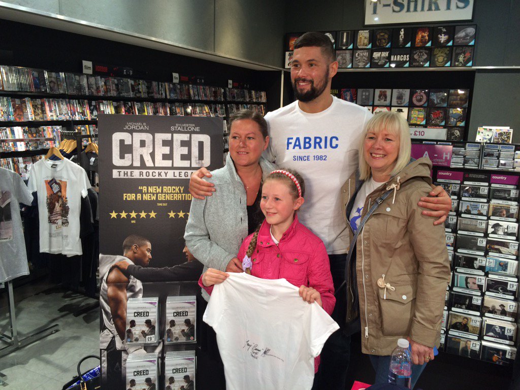 .@TonyBellew is meeting fans at HMV in the city centre and promoting #Creed which is out to buy now. @WarnerBrosUK
