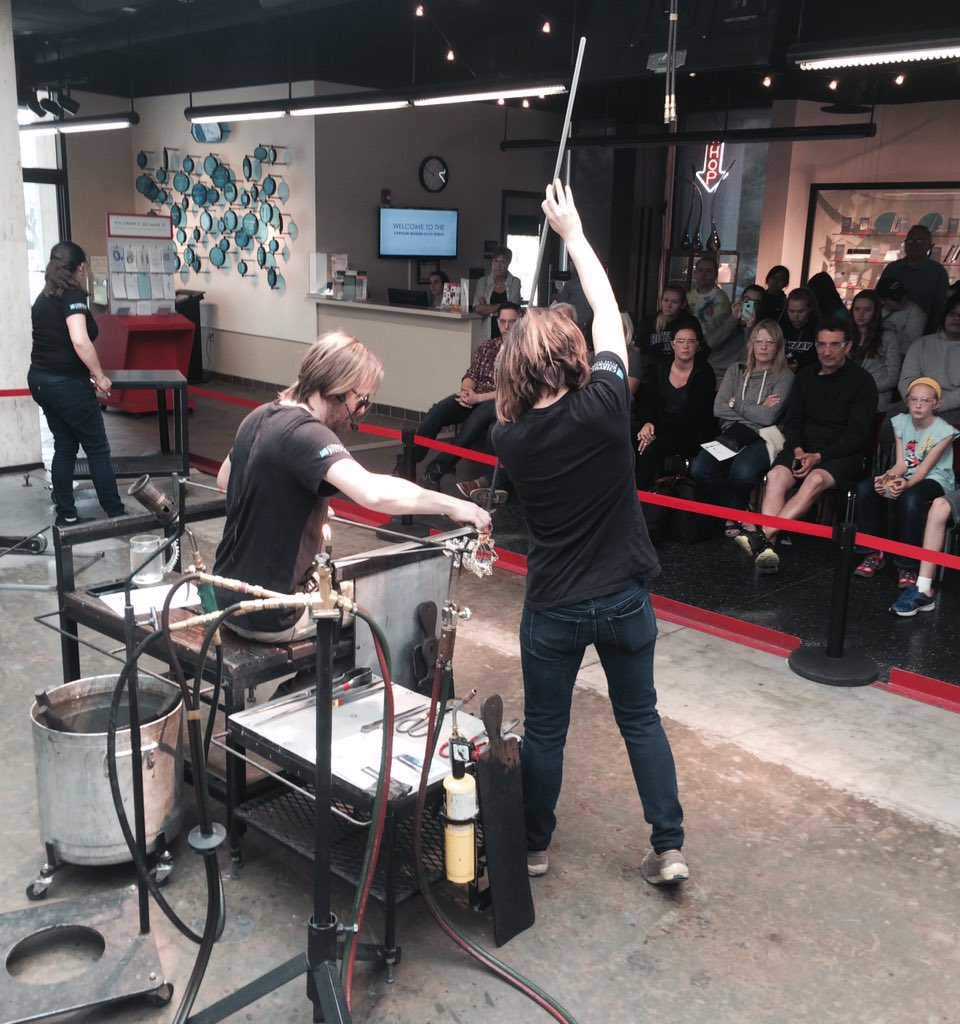 ChryslerMuseum's tweet photo. A Norfolk Mace reproduction in the works at the #ChryslerGlassStudio. #demo #NorfolkVA #mace #InternationalMuseumDay https://t.co/vKjH7wBzOl