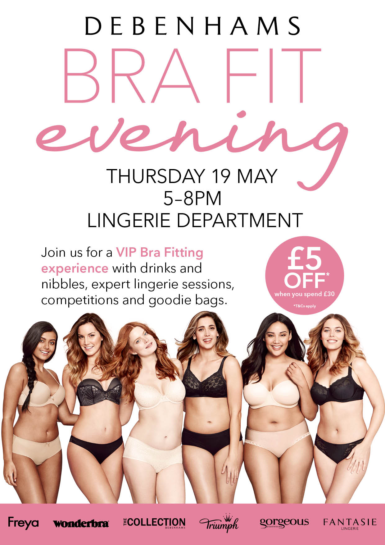 Debenhams در X: «Head to our @Bullring store tomorrow 5pm-8pm for our Bra  Fit Event. Hear from the brands about lingerie trends.   / X