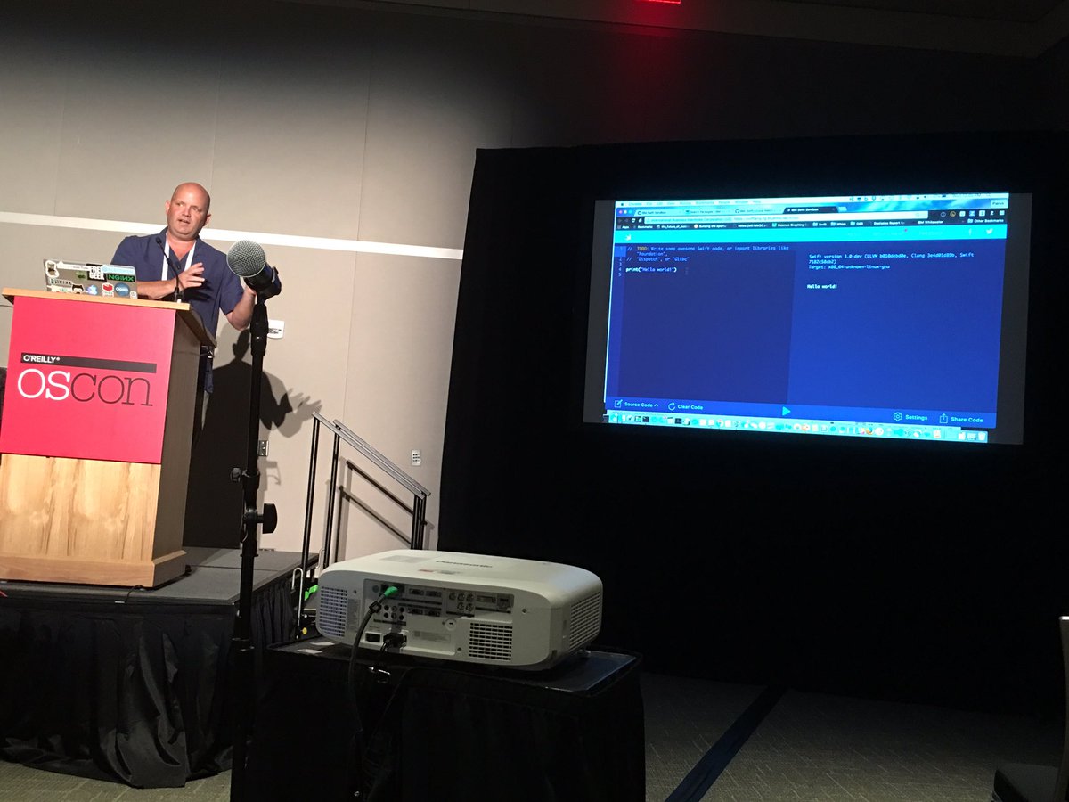 jeffborek's tweet photo. Now @pbohrer IBM DE Mobile gettin' geeky with #OpenSwift and @nodejs session at #OSCON @IBMcloud #package growth https://t.co/cmll2RbdEo