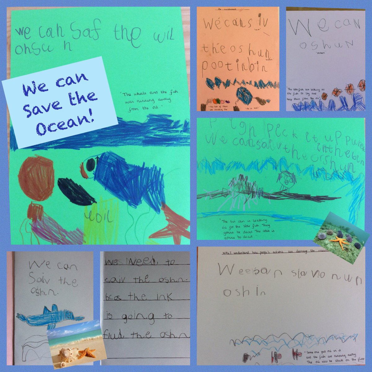NewInnPrimary's tweet photo. We made posters to encourage people to look after our oceans! #caringforcreatures #greenweek 🐠��🐚🐬🐳 https://t.co/TwOSt3dKSq