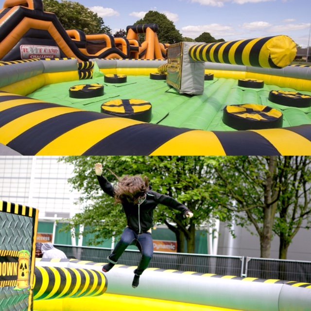 Jump and duck over the rotating beam, but beware try not to get wiped out as it gets faster!! Coming to #TUfling