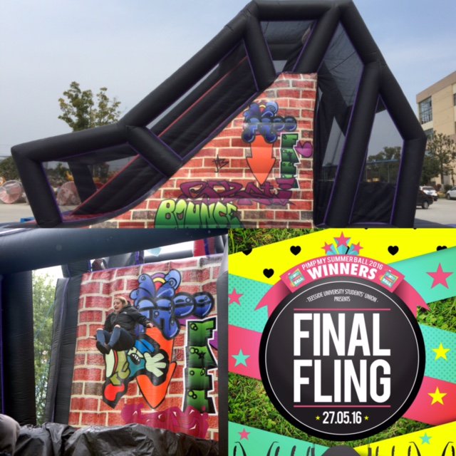 Will you be brave enough to hurl yourself 14ft off this or will you chicken out and take the slide down at #tufling
