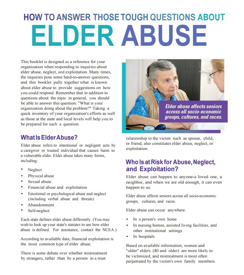 NCEAatUSC's tweet photo. It's #WEAADwednesday! Read our fact sheet about answering tough #elderabuse questions https://t.co/sJEF2bPFA3 #WEAAD https://t.co/sKfnqLWHPS