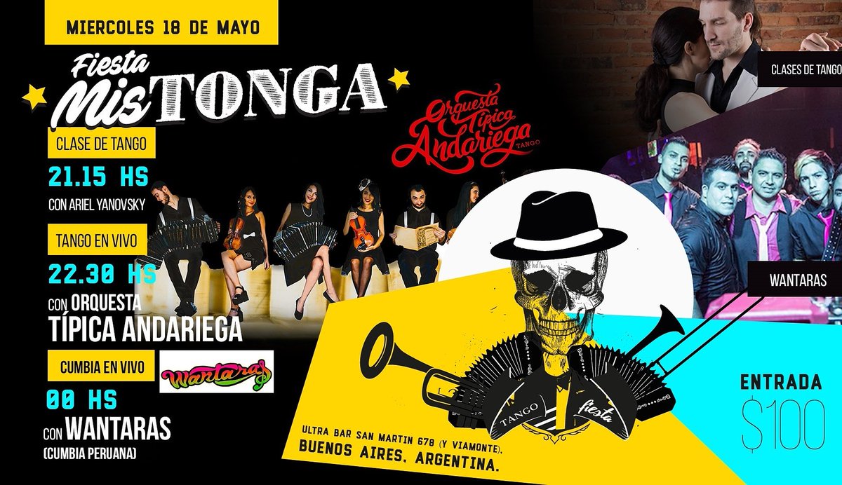 FiestaMistonga's tweet image. Miércoles de #FiestaMistonga Clase de baile, Orquestas de tango y cumbia en vivo imperdible!