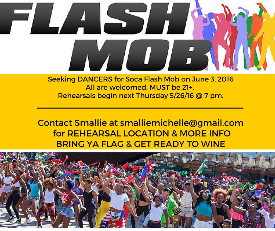 VStylePro411's tweet image. #Dancers, we need you for #Soca #flashmob for June. 1st rehearsal - 5/26 at 7p See flyer for contact details.