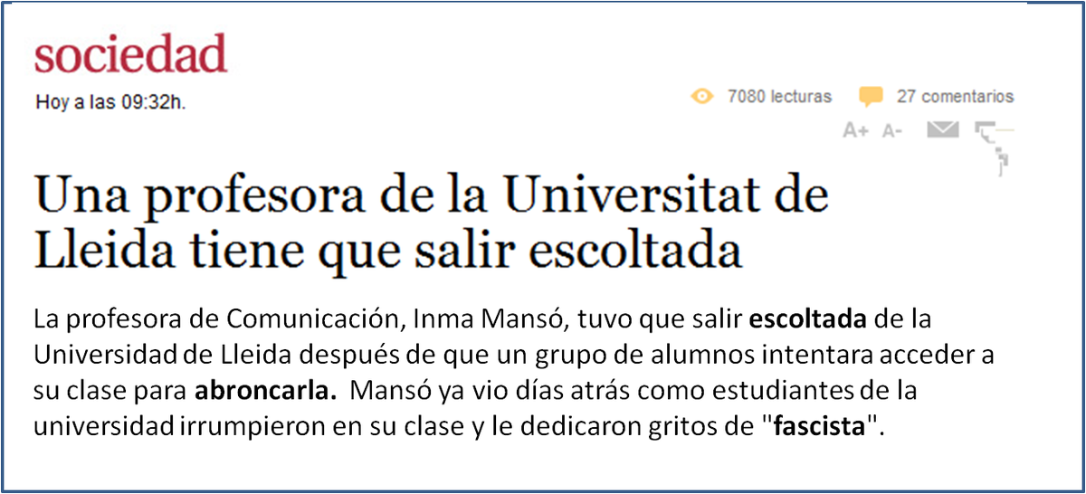 CCivicaCatalana's tweet photo. Profesora no nacionalista sale escoltada de clase en #Lérida. El procés cívico y festivo. https://t.co/Mb9XtRMyBs https://t.co/thnmrzbYmJ