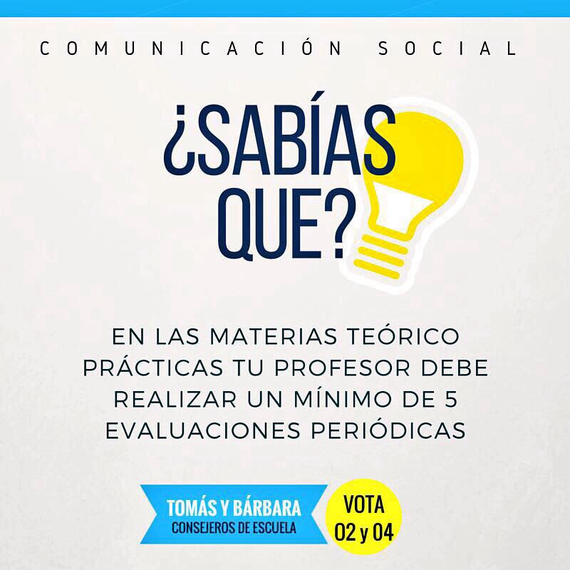 tomasybarbara's tweet photo. #SabíasQue | En las materias teórico-prácticas tu profesor debe realizar un mínimo de 5 evaluaciones periódicas. https://t.co/M5xx9bOSwh