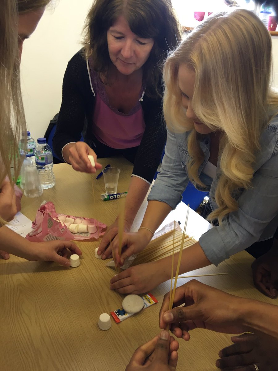 DVH_STRADA's tweet photo. Our second Pharmacy team away day today. This time: marshmallow and spaghetti tower building!
#tricky #sticky https://t.co/K0XsS6htah