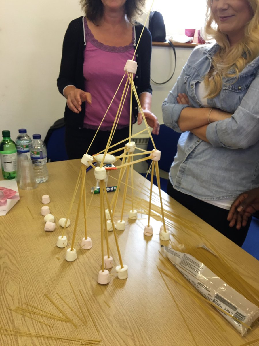 DVH_STRADA's tweet photo. Our second Pharmacy team away day today. This time: marshmallow and spaghetti tower building!
#tricky #sticky https://t.co/K0XsS6htah
