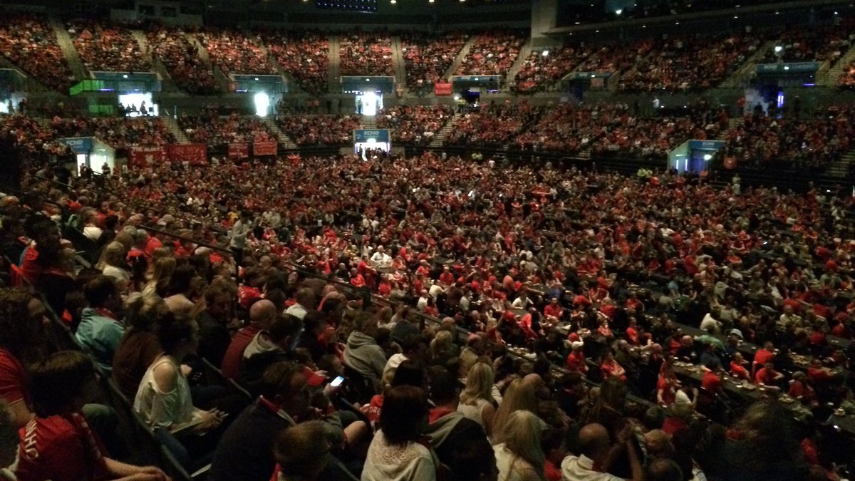 Liverpool fans watching in Echo arena 