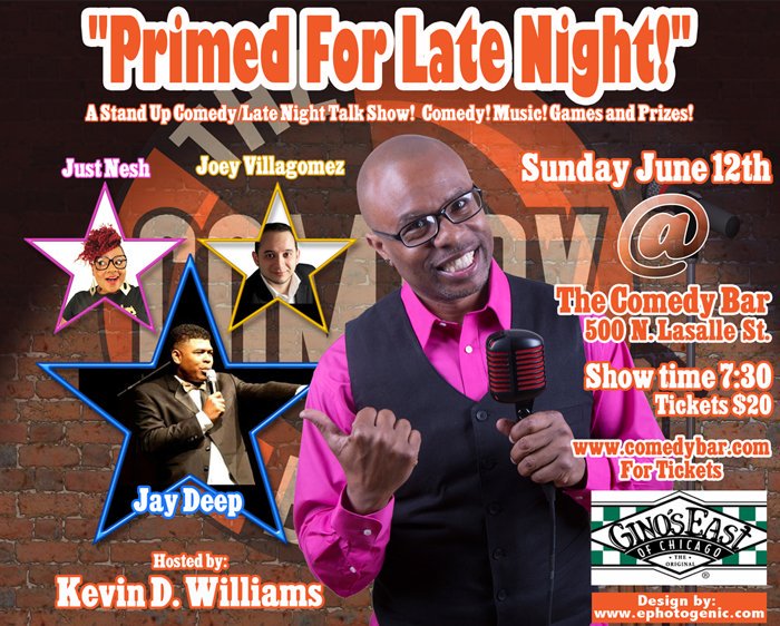 KWilliamsfunny's tweet photo. JUNE 12TH IS THE PREMIER OF "PRIMED FOR LATE NIGHT!"  GO TO https://t.co/twzzQlsSUm FOR TIX! https://t.co/5yn4j0NQgG