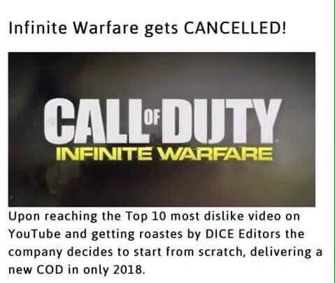 dZ_Sauce's tweet image. Anyone Els Happy That Infinite Warfare Got Cancelled!??👊🏼😂