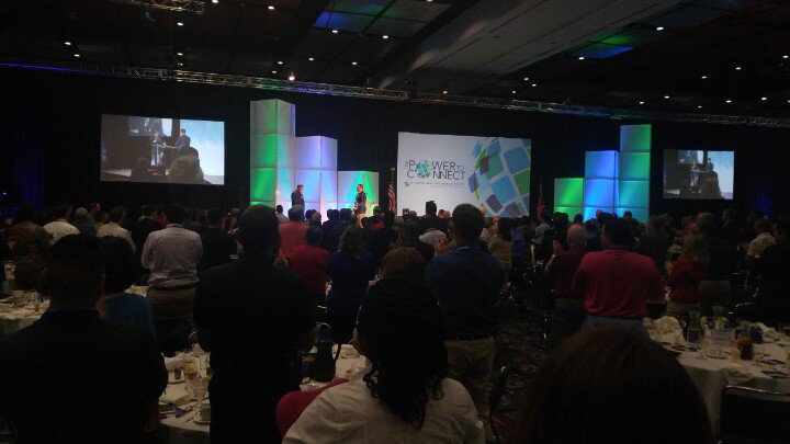 AAAEDelivers's tweet photo. Standing ovation for Brian J. Terwilliger following a screening of Living in the Age of Airplanes #AAAEHAS https://t.co/JkXRZ46W7t