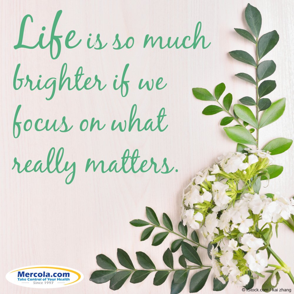 mercola's tweet photo. Life is so much brighter if we focus on what really matters. #life #thoughtoftheday https://t.co/yh9GpvCfsJ