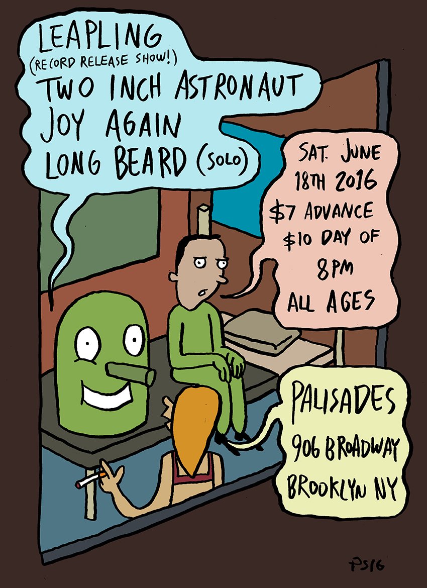 #tomorrows 

.@leaplingband (Rec Release!)
<a href="/2inchastronaut/">two inch astronaut</a>
@JoyAgainPA
<a href="/longbeardband/">Long Beard</a>

Tix: ticketf.ly/27Aad91