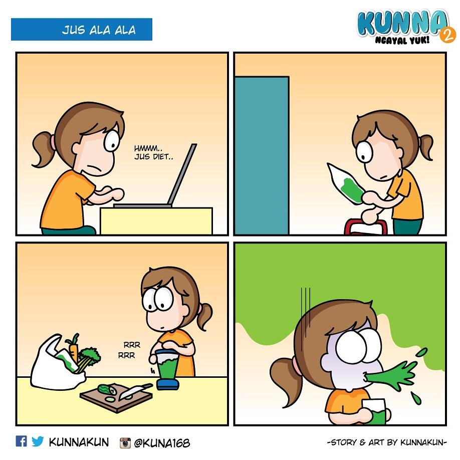 Sayur mayurr, semua dijusss 😚 #kunna #kunnakun #komik #komikstrip #komikunna #komikinajah #komikindonesia #diet