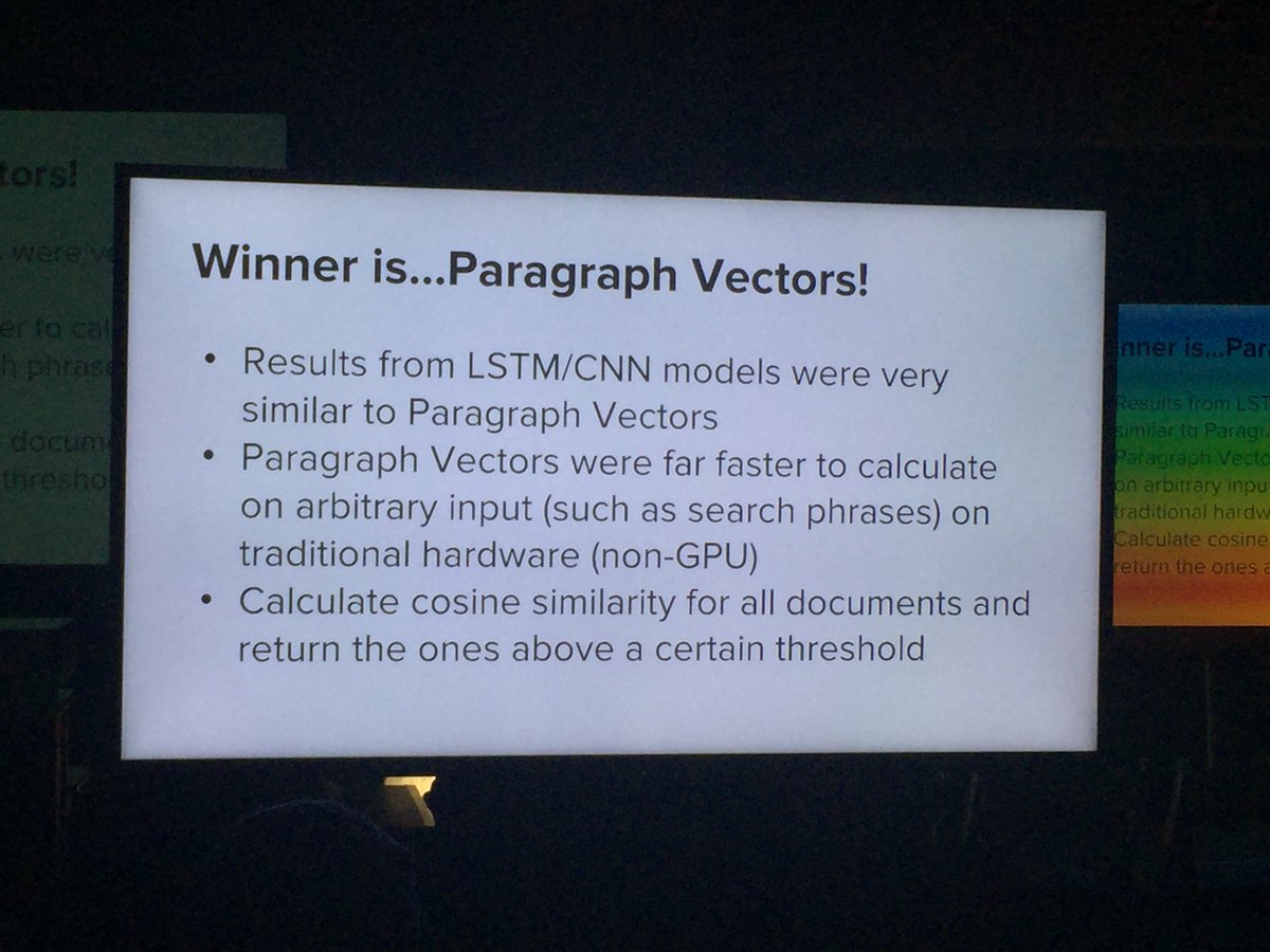 gojomo's tweet photo. when @Mattermark added conceptual search, winner was PV-Doc2Vec using @gensim_py β @samiur at #databythebay https://t.co/yvvvH2zDtN