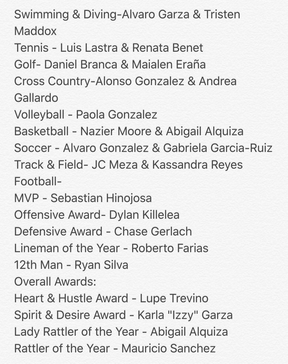 Congrats to our perpetual award winners &amp; all participants at last night's Athletic Awards Banquet!