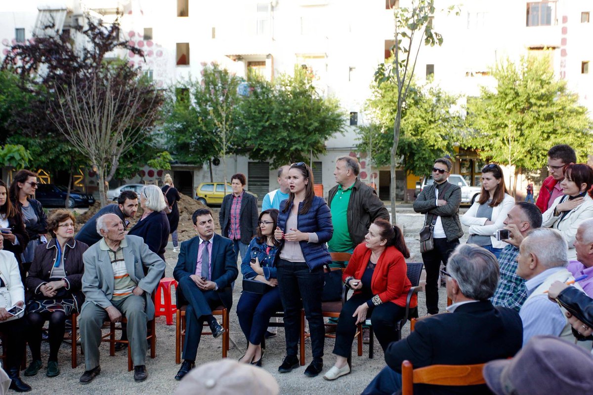 DarellHammond's tweet photo. A community input meeting to make our parks &amp; playground in #tirana best in class! @Penalosa_G we'll make you proud! https://t.co/NkSlXf4xIp