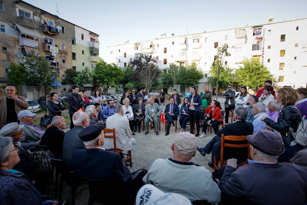 DarellHammond's tweet photo. A community input meeting to make our parks &amp; playground in #tirana best in class! @Penalosa_G we'll make you proud! https://t.co/NkSlXf4xIp