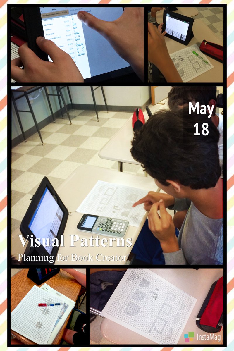 mathycathy's tweet image. Ss creating media for #visualpatterns @BookCreatorApp @desmos eBook project #MTBoS