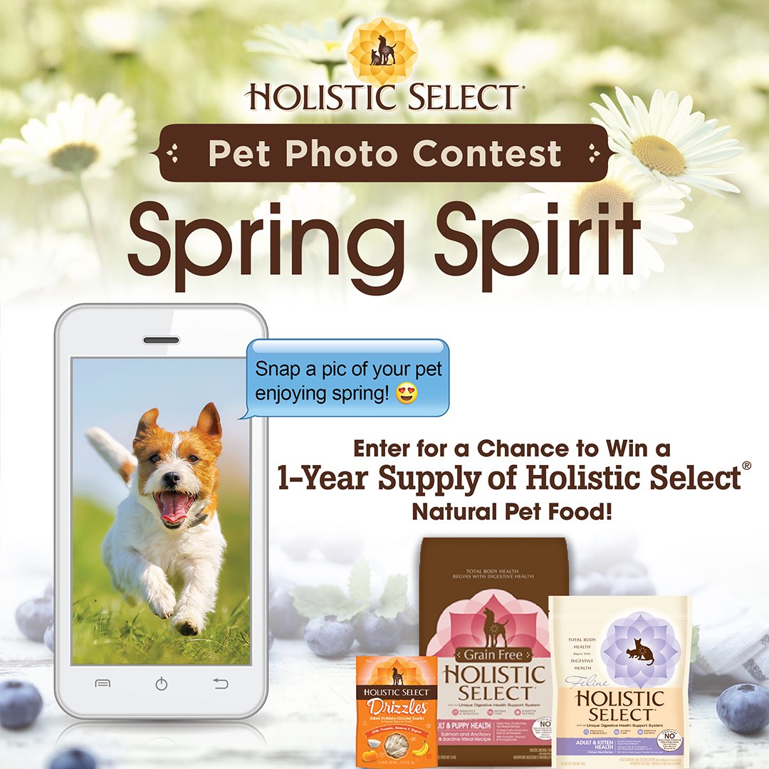 holisticselect's tweet photo. Enter our Spring Photo Contest for your chance to win a 1-year supply of #HolisticSelect! https://t.co/VvGZE0mGPA https://t.co/MHQy4NbhE5