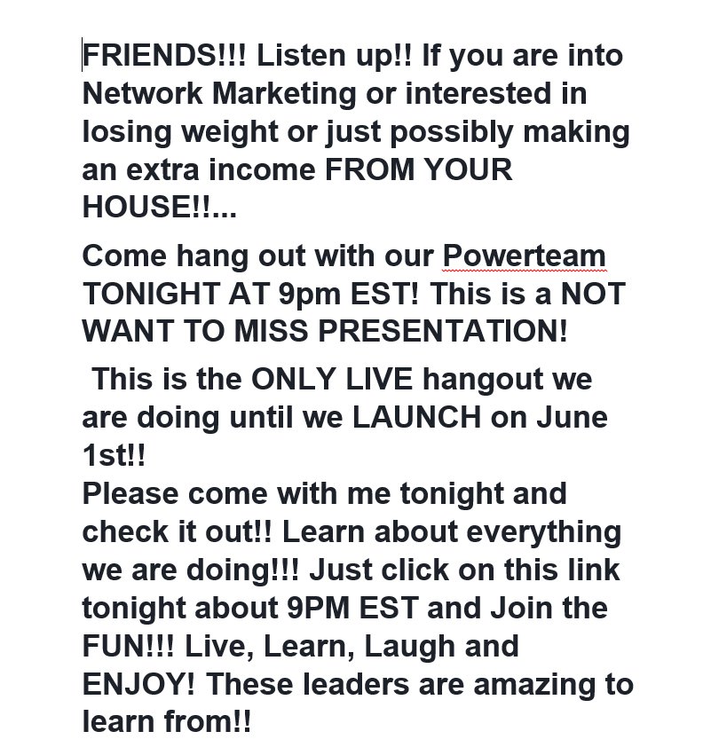 theckovach's tweet photo. 9PM EST TONIGHT! https://t.co/qUDfDLAbUP
#networkmarketing
#WorkFromHome
#weightloss
#feelgoodfast
#livingthedream https://t.co/dA70pfA6vz