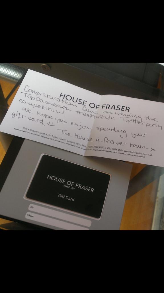 danarockauth's tweet photo. @Top_CashBack @houseoffraser thank you thank you #BAFTAStyle I <3 shopping :) https://t.co/v5LmZA6hx4