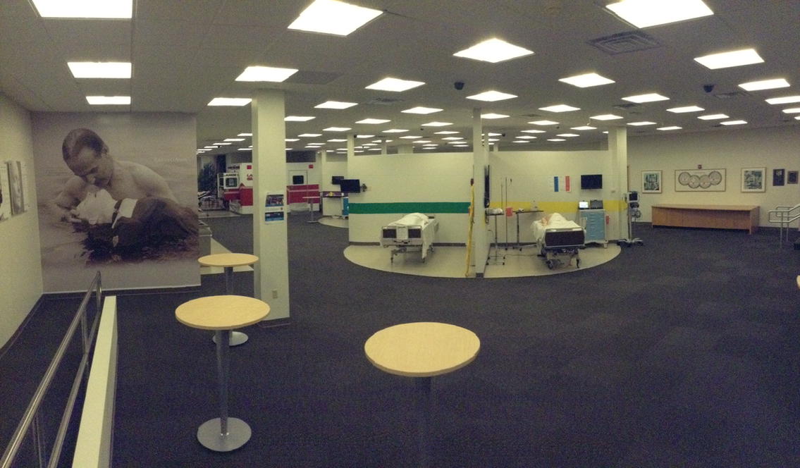 cslc_sim_it's tweet image. Spacious Laerdal product demo area at Laerdal HQ in NY State